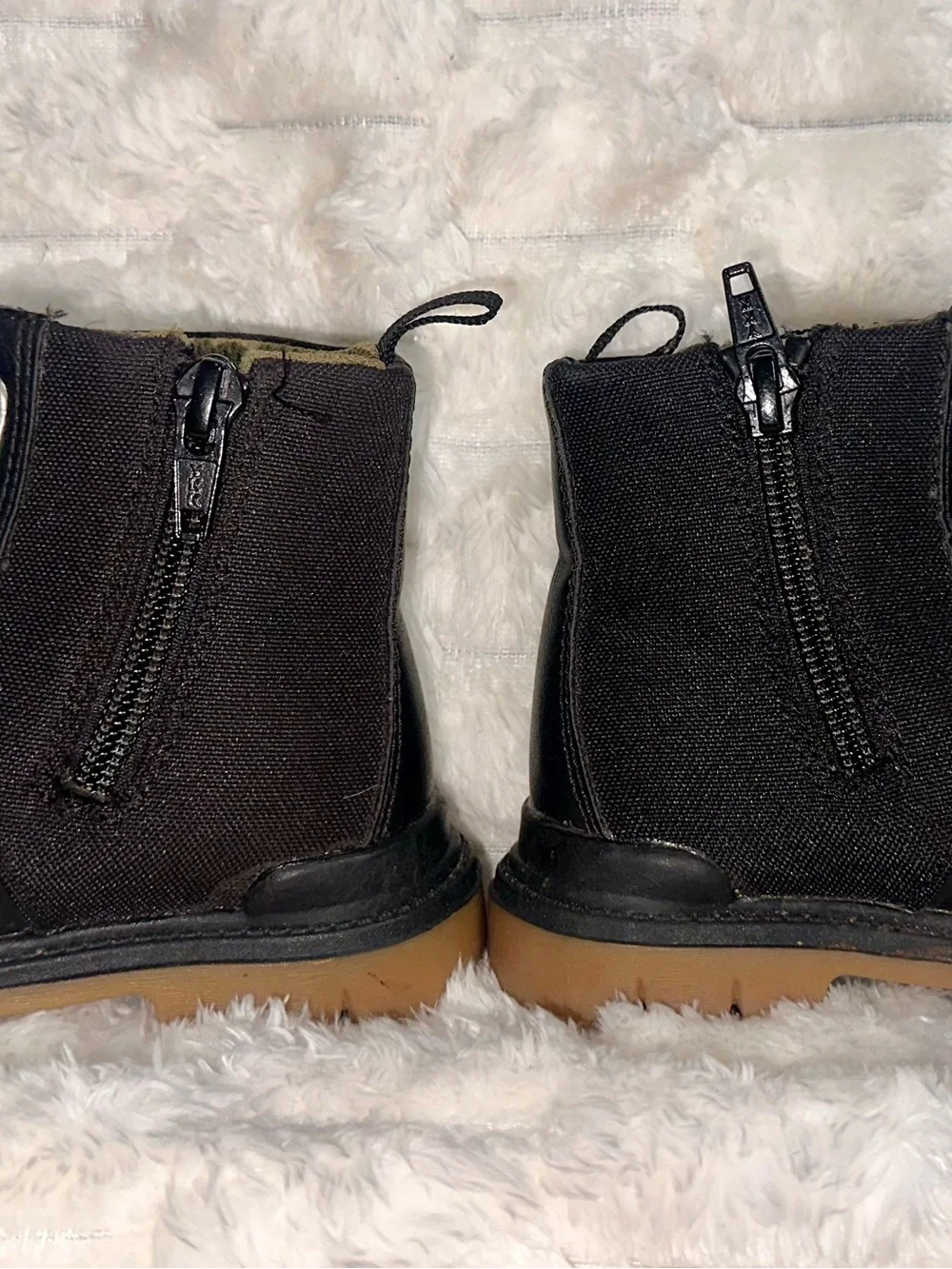 Little Kids Black Combat Boots Lace-Up & Strap Boots Side Zipper sz 6 NWOT Cute!